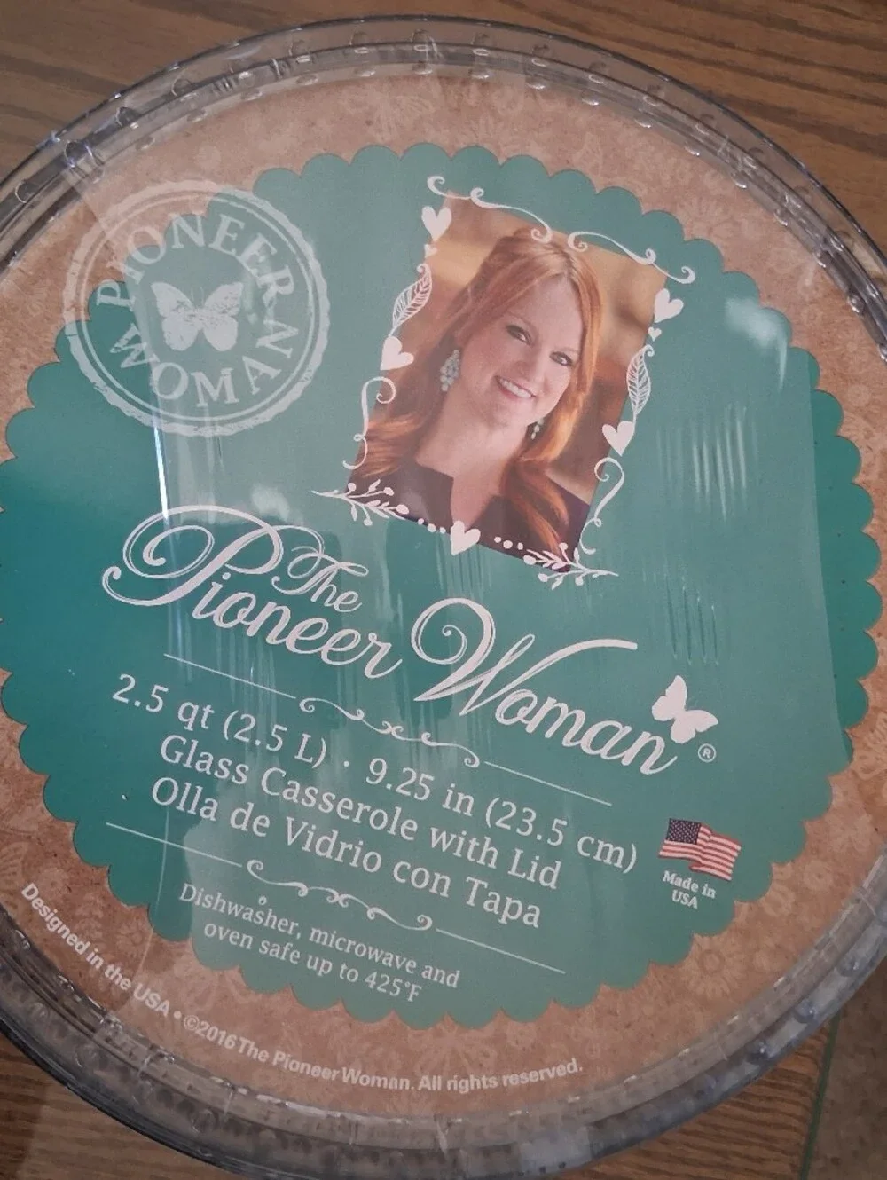 The Pioneer Woman Clear Glass Covered Casserole with Embossed Pattern
